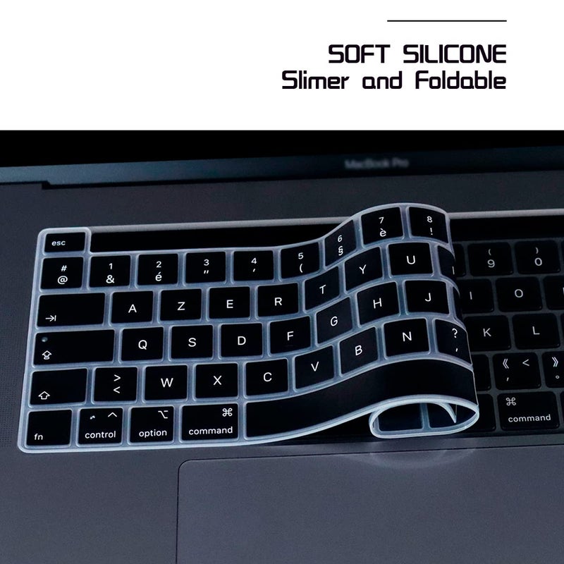 HRH French Language AZERTY Silicone Keyboard Cover Protector for MacBook Pro 13 inch 2020 (Model A2289 / A2251 / A2338 M1 Chip) and for MacBook Pro 16" 2019 (Model A2141),European Version - Image 4